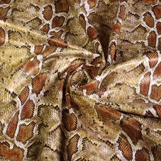 Tissu simili-cuir stretch crocodile brun