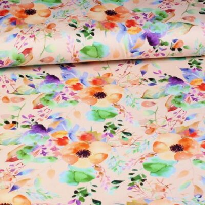 Tissu viscose stretch twill tissé imprimé floral