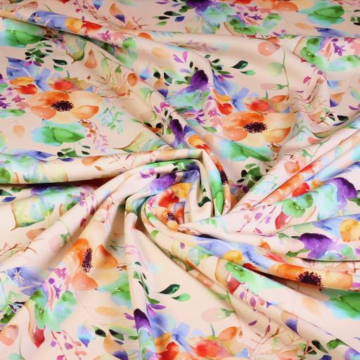 Tissu viscose stretch twill tissé imprimé floral