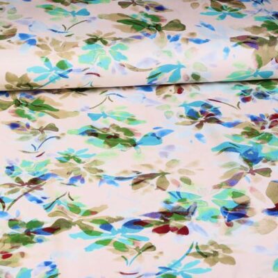 Tissu viscose stretch twill fleur