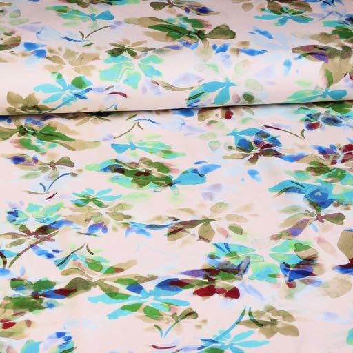 Tissu viscose stretch twill fleur