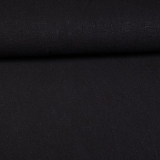 Tissu lin stone washed noir