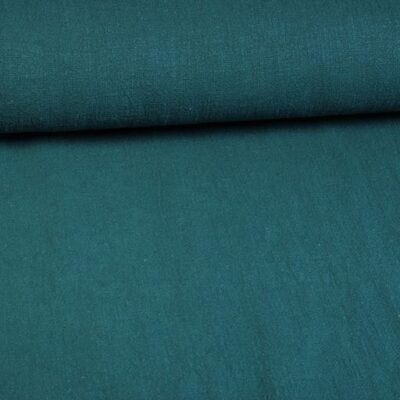 Tissu lin stone washed petrol