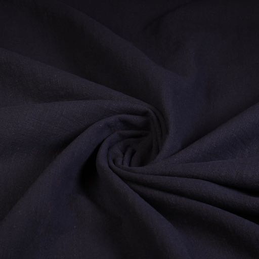 Tissu lin stone washed bleu foncé