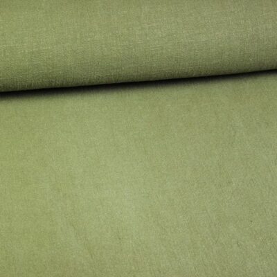 Tissu lin stone washed kaki