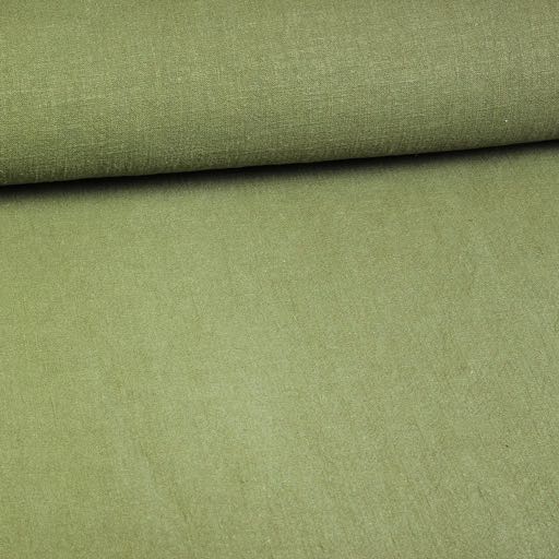 Tissu lin stone washed kaki