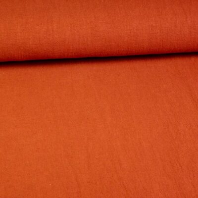 Tissu lin stone washed rouille