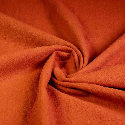 Tissu lin stone washed rouille