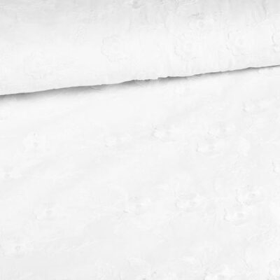Tissu Catchy broderie fleur blanc