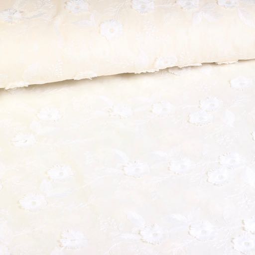 Tissu Catchy broderie bloem ecru