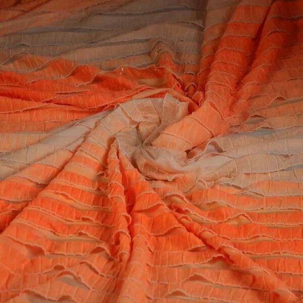 Tissu plissé 4 way stretch orange