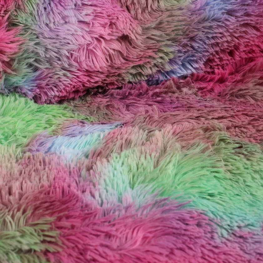 Tissu fausse fourrure Tie Dye Multicolor
