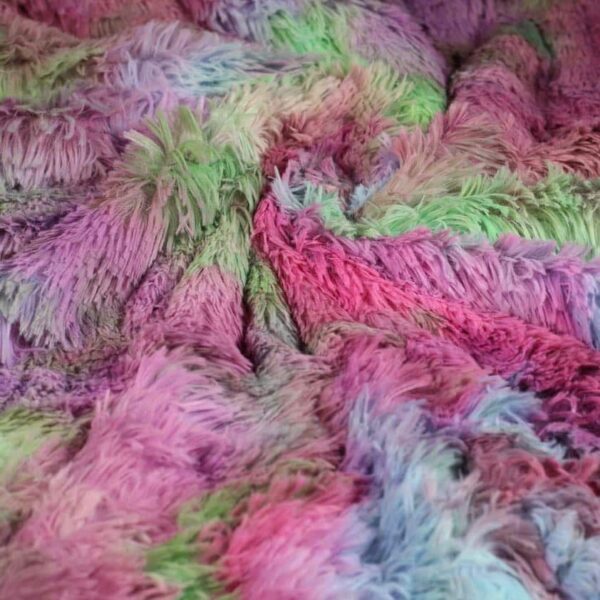 Tissu fausse fourrure Tie Dye Multicolor