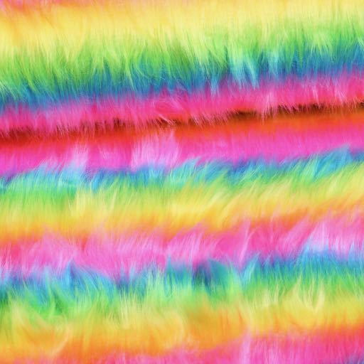 Tissu fausse fourrure arc-en-ciel