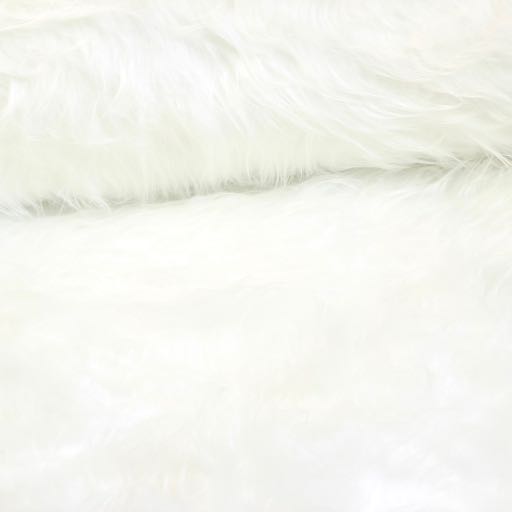 Tissu imitation fourrure blanc poils longs