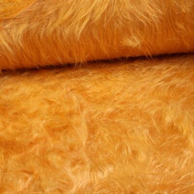 Tissu fausse fourrure longue pile or