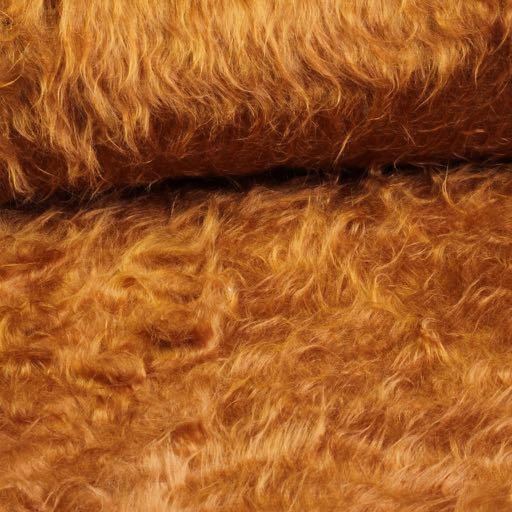 Tissu imitation fourrure cognac