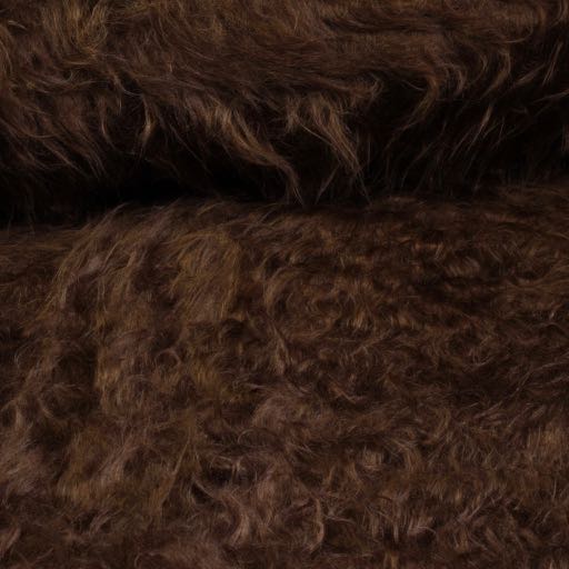 Tissu fausse fourrure longue marron