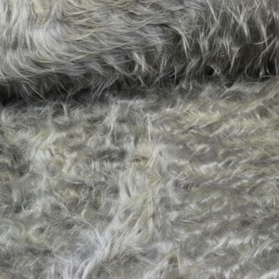 Tissu fausse fourrure longue gris