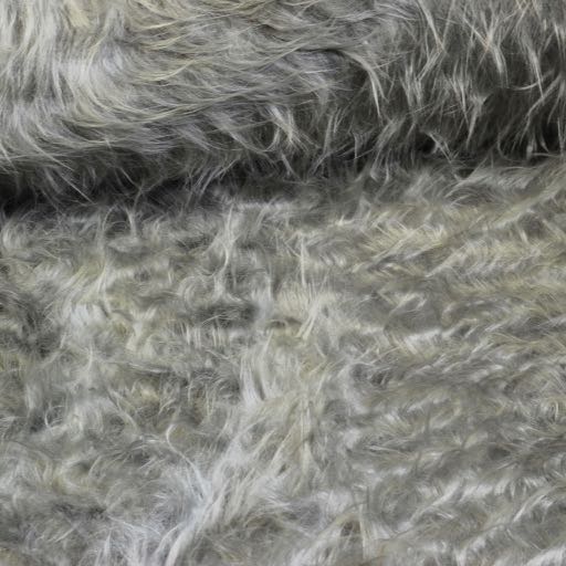 Tissu fausse fourrure longue gris