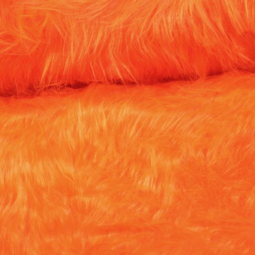 Tissu fausse fourrure longue pile orange