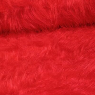 Tissu fausse fourrure longue pile rouge