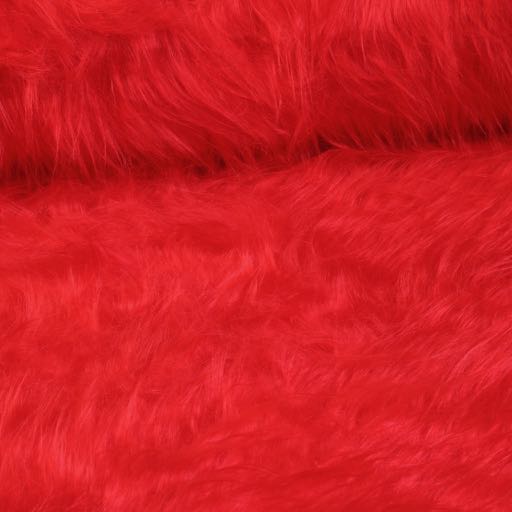 Tissu fausse fourrure longue pile rouge
