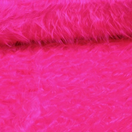 Tissu fausse fourrure longue pile fuchsia