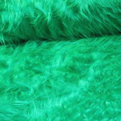 Tissu fausse fourrure longue vert