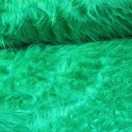 Tissu fausse fourrure longue vert