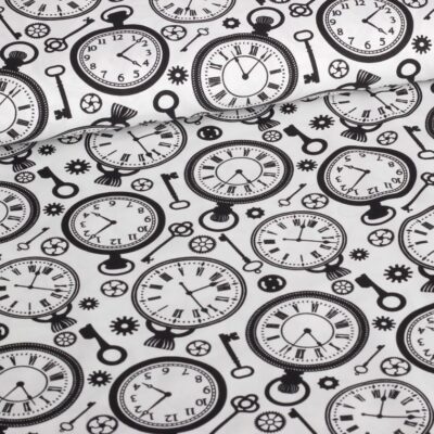 Tissu popeline horloge