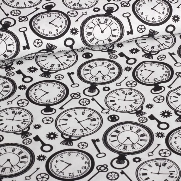 Tissu popeline horloge