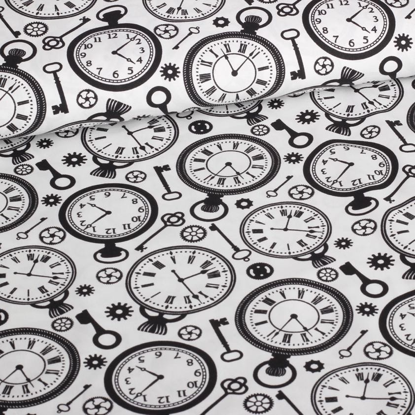 Tissu popeline horloge