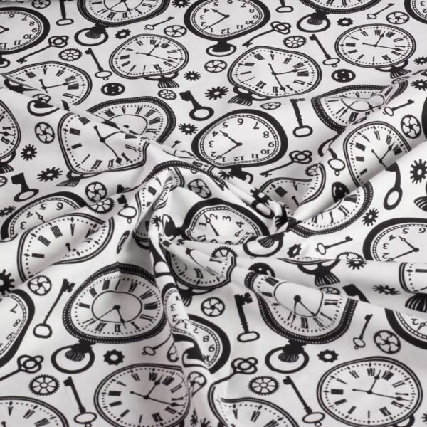 Tissu popeline horloge