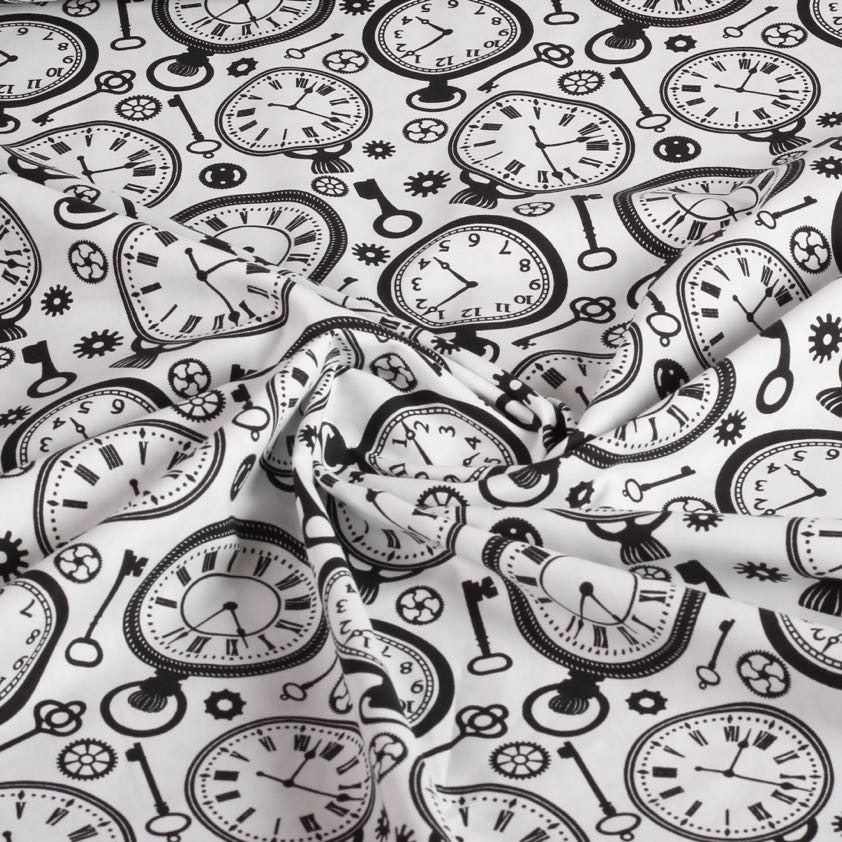 Tissu popeline horloge