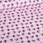 Poplin stof kraai roze