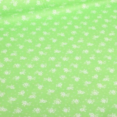 Tissu popeline mille fleur vert