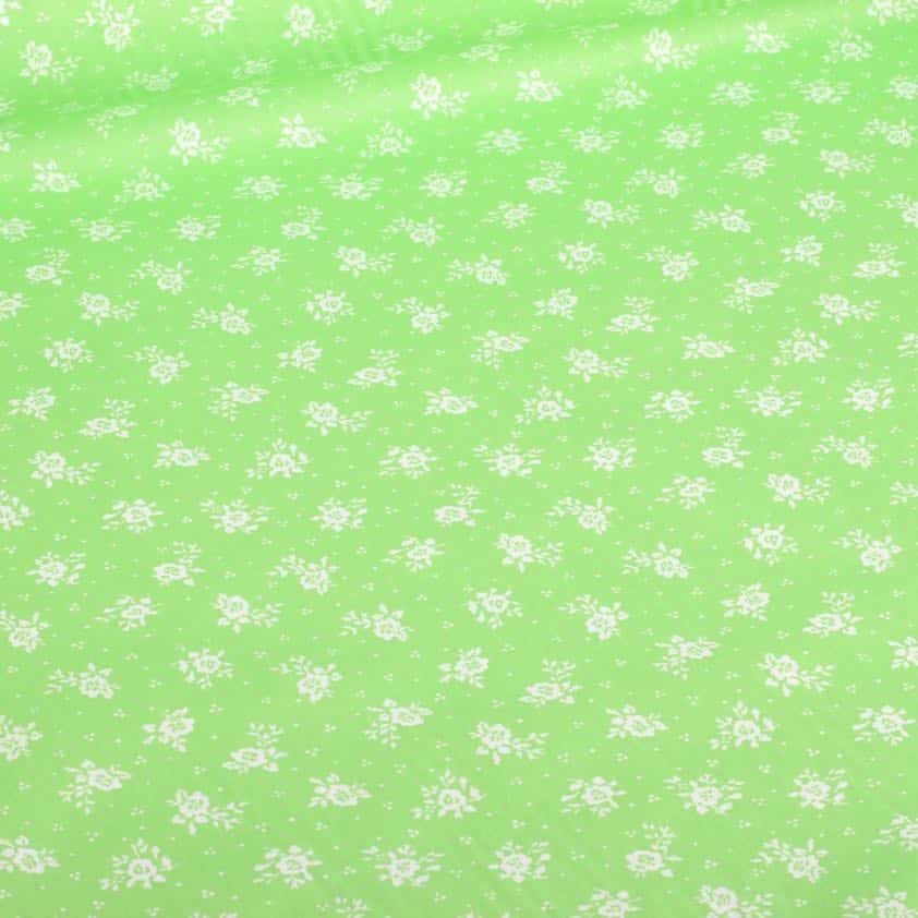 Tissu popeline mille fleur vert