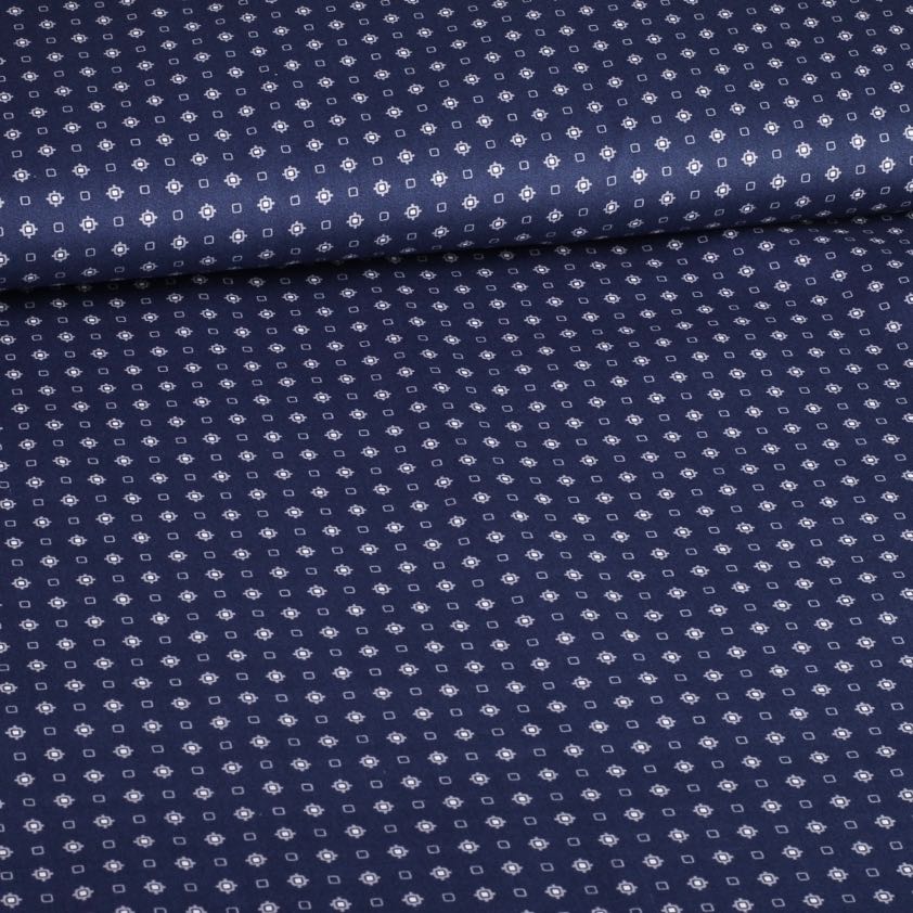 Tissu popeline cravate marine