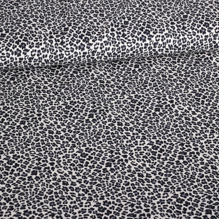 Tissu coton léopard gris