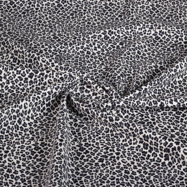 Tissu coton léopard gris