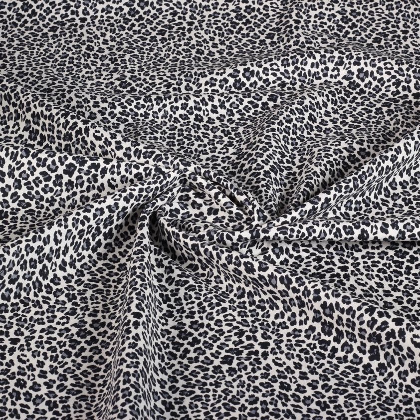 Tissu coton léopard gris
