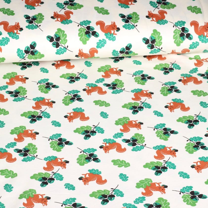 Tissu tricot écureuil