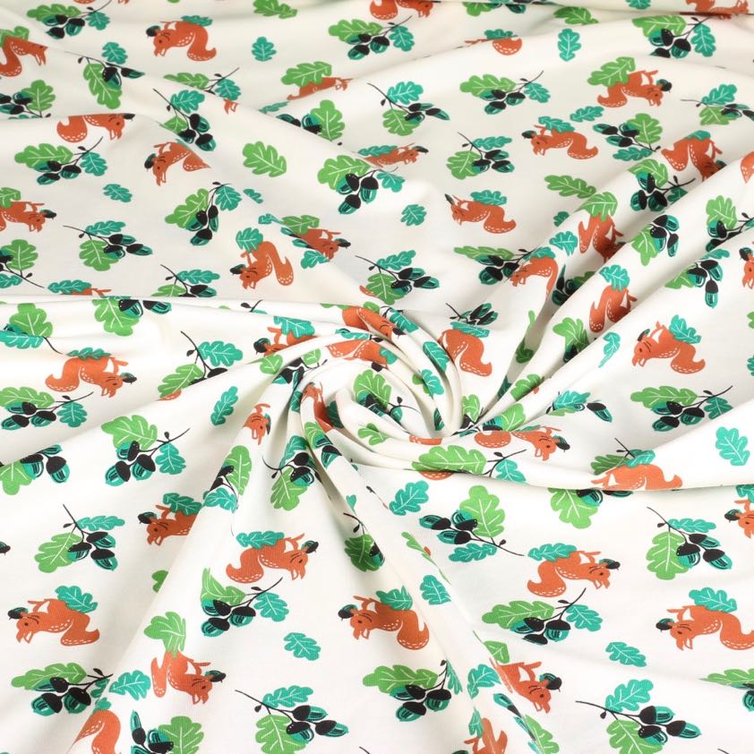 Tissu tricot écureuil