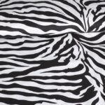 Katoen stof poplin zebra zwart wit