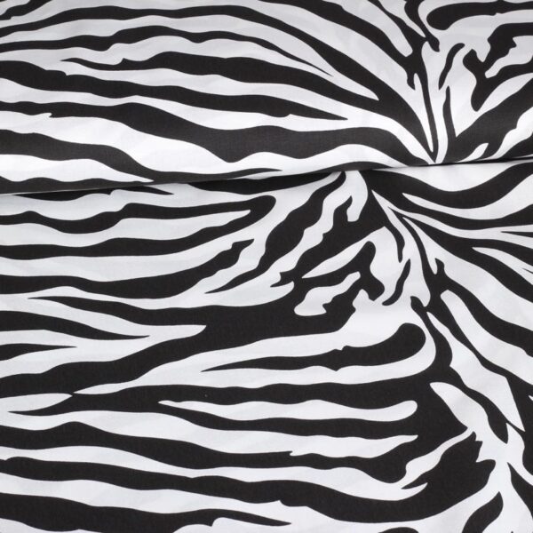 Tissu popeline zèbre noir blanc