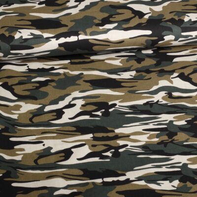 Tissu poplin camouflage vert