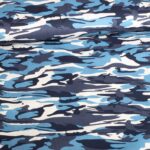 Katoen stof poplin camouflage blauw