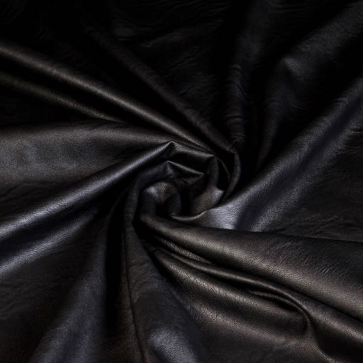 Tissu faux cuir noir
