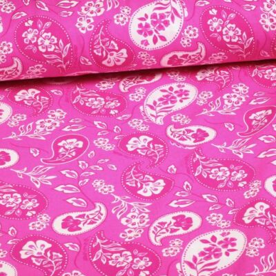 Tissu viscose paisley fleur